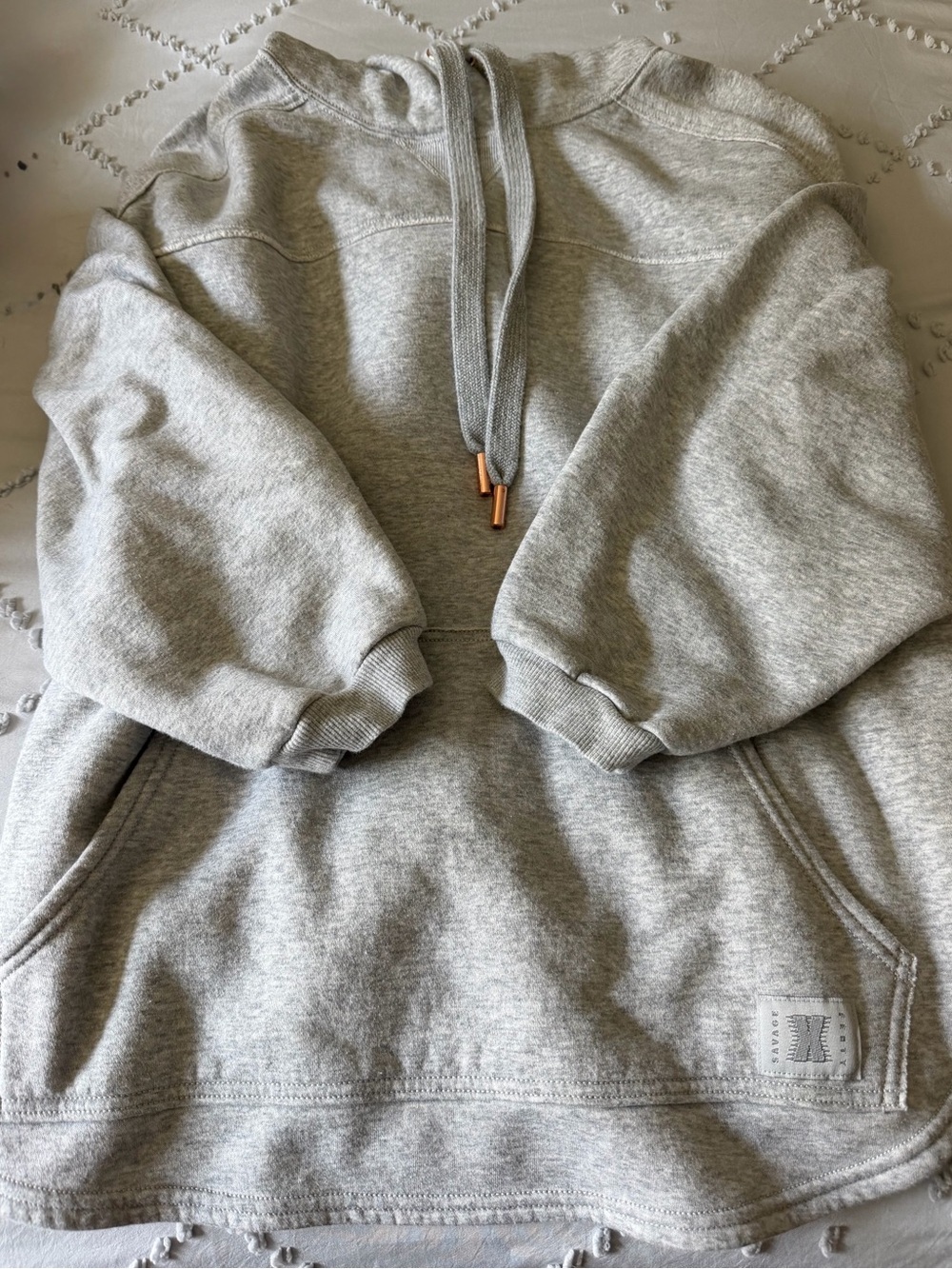 Savage X Fenty Grey Oversized Hoodie Cozy Fleece - Small